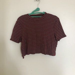 Striped Mockneck Crop Top